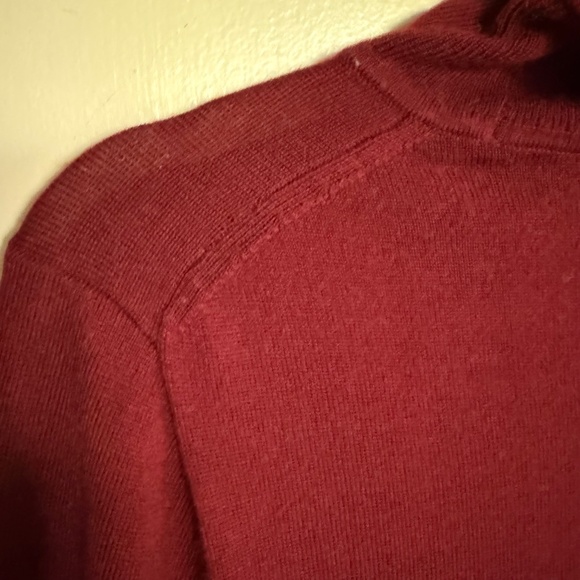 J. Crew Dark Red Merino Wool Blend Turtleneck Sweater Size Large - Picture 7 of 12